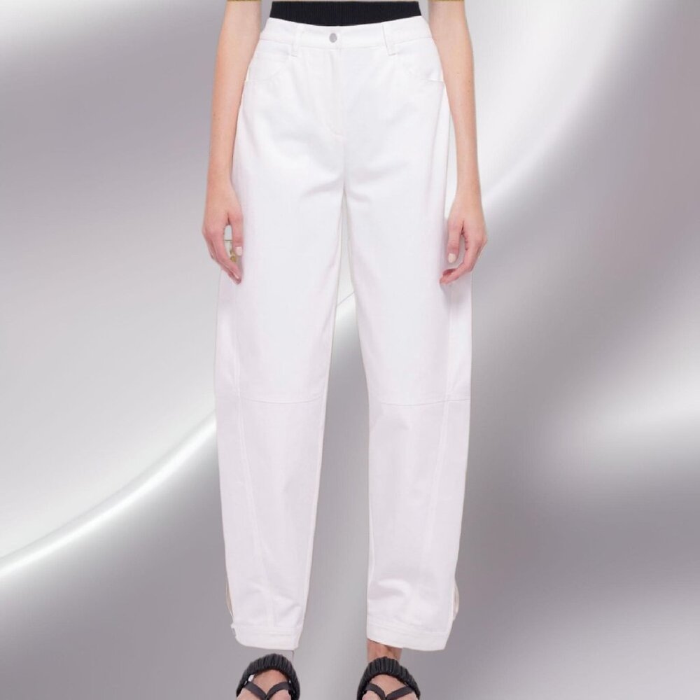 Simkhai Kairi Cotton-Blend Tapered Pants in White Size 00 NWT MSRP $425